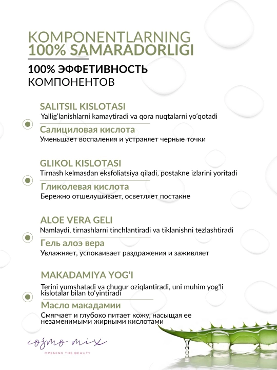 Крем с кислотами для проблемной кожи от прыщей и акне MIXIT, 50 мл