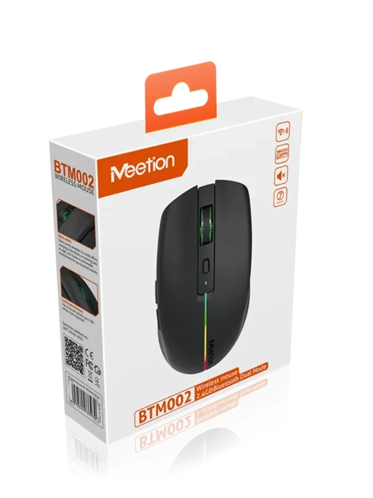 Беспроводная мышь BTM002 2.4G + Bluetooth, аккумуляторная, RGB, компактная