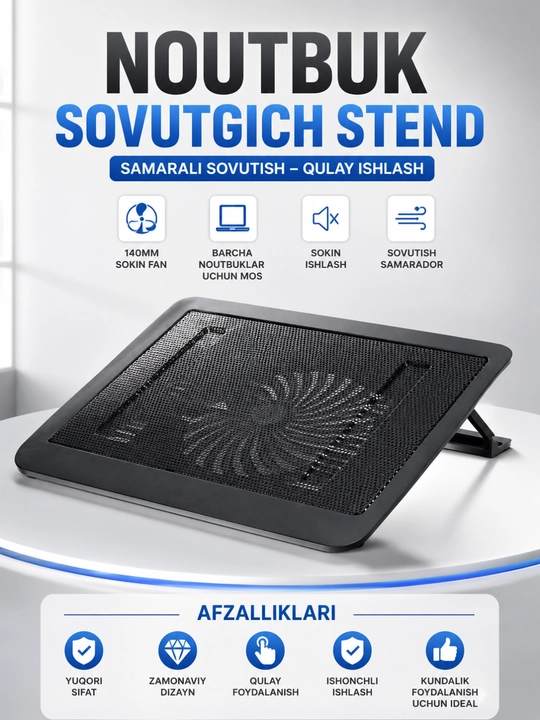 Taffware Notebook Cooler – охлаждающая подставка для ноутбука 9–17", USB, 140 мм - 