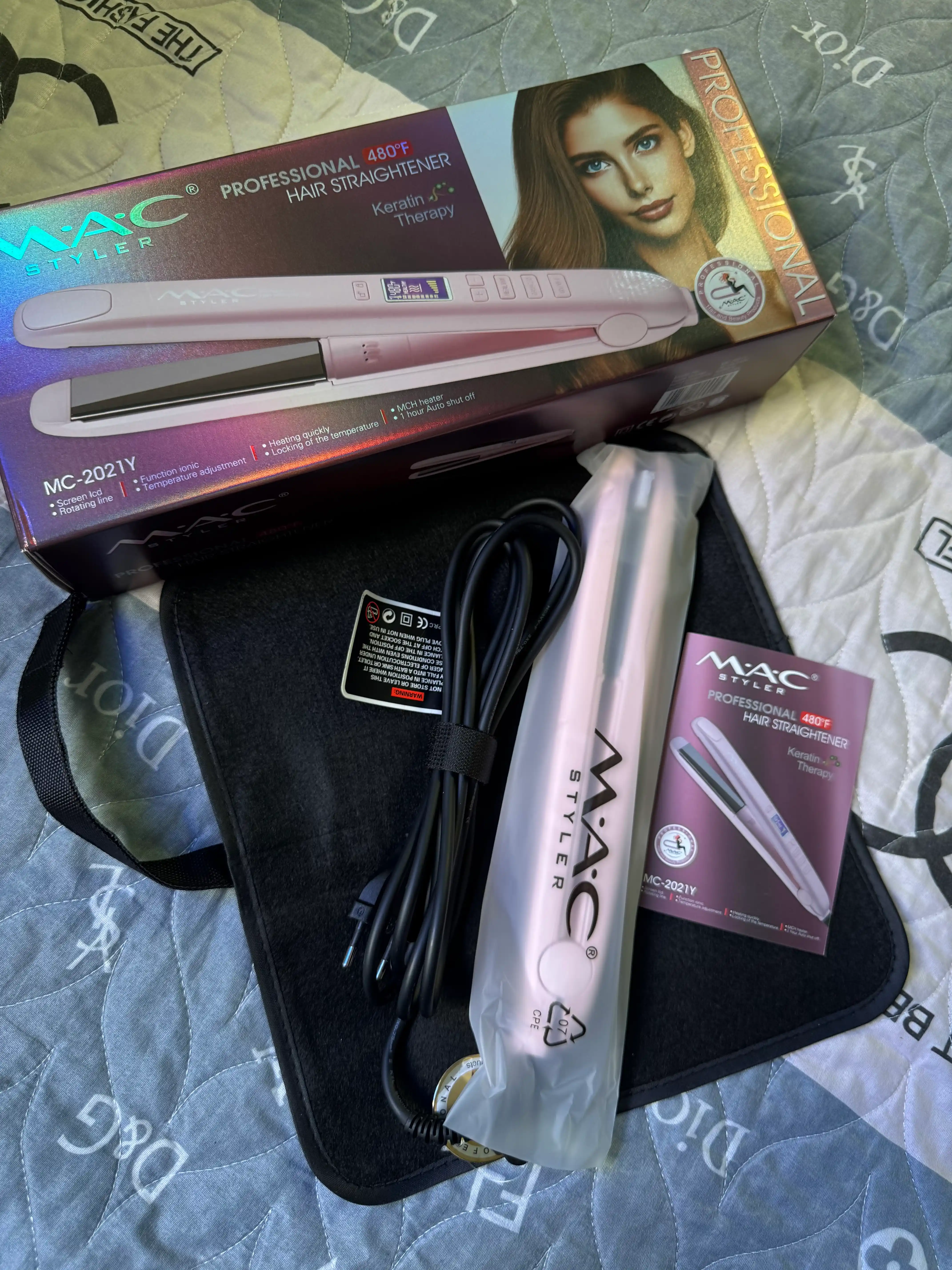 Professional TITAN-CERAMIC  soch tekislovchi dazmol MAC Styler MC-2021, LCD displeyli