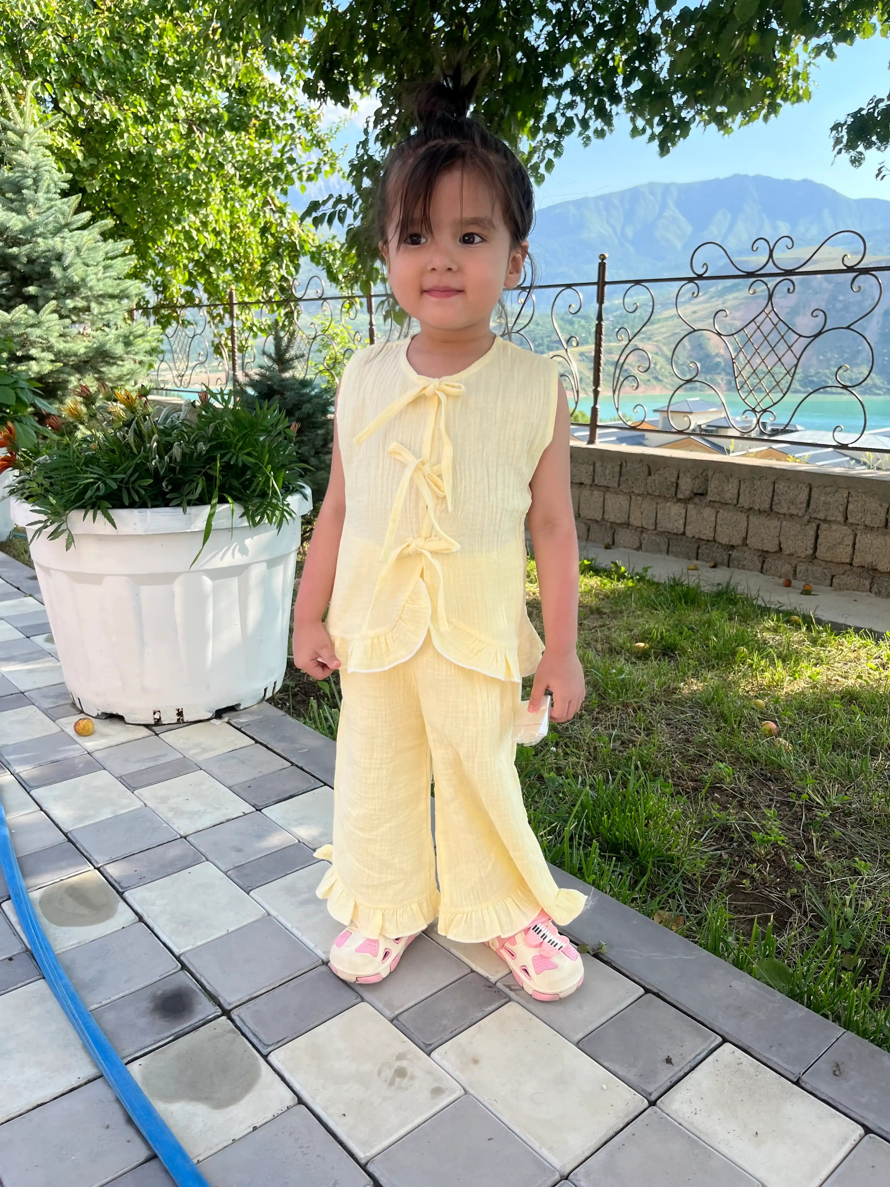 Костюм для девочки из муслина 1-7 лет