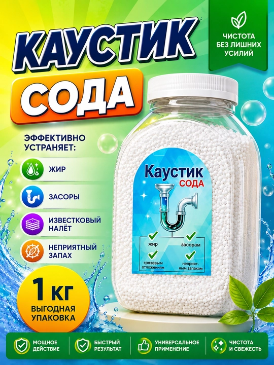 To'siqlarni tozalash uchun kaustik soda - 