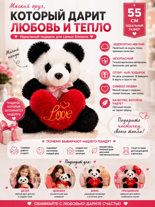 Love Bear yumshoq ayiqcha, sovg'a uchun Teddy Bear, 9 xil model, 45, 55 sm - 
