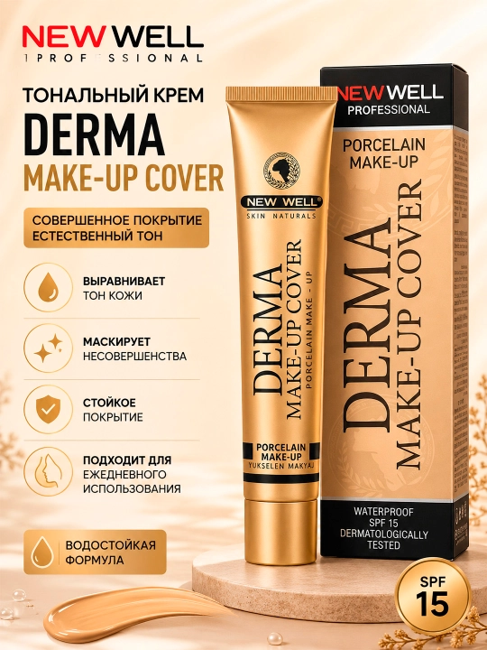 NEWWELL DERMA COVER Крем тональный с SPF 15 30 мл - 