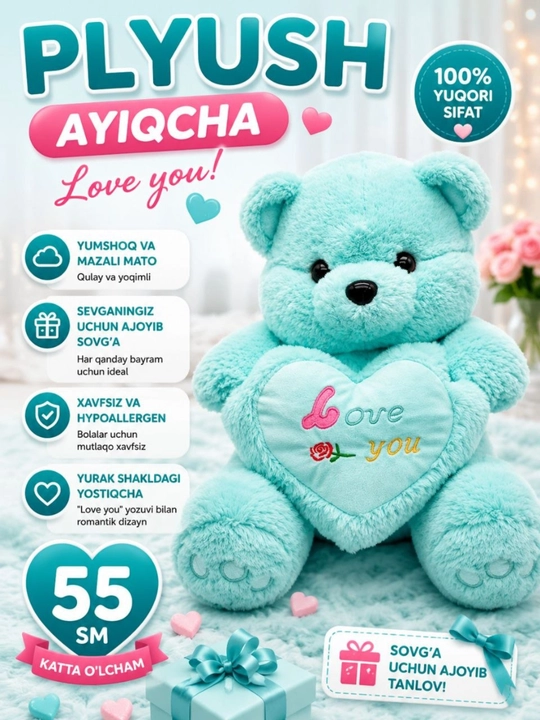 Love Bear Teddy мягкая игрушка, плюшевый медведь, подарок, 45, 55 см