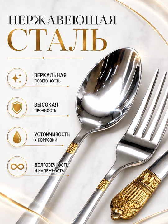Набор столовых приборов, 18 предметов на 6 персон