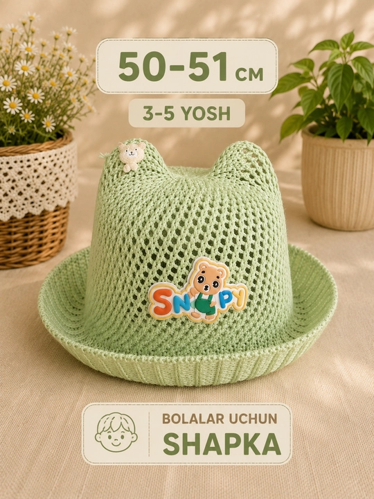 Bolalar uchun mo'ljallangan yengil va havo o'tkazuvchi yozgi shlyapa - 