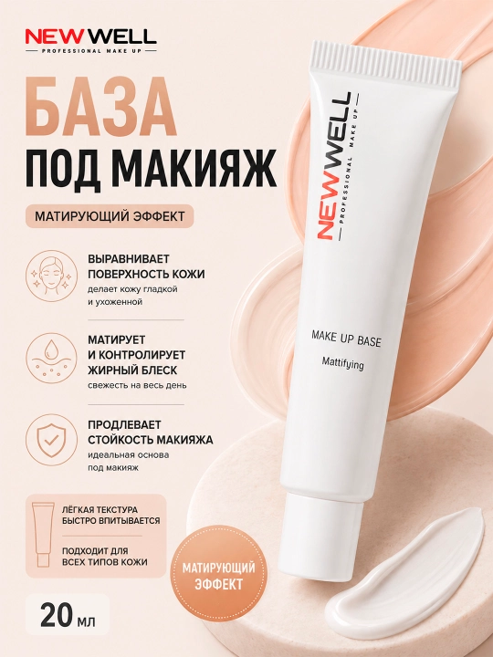 NEWWELL Матирующая база под макияж 30 мл - 