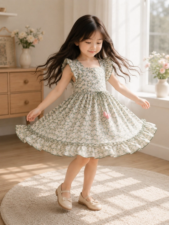 Летнее платье для девочек, 3-5 лет, детская одежда, 100% хлопок