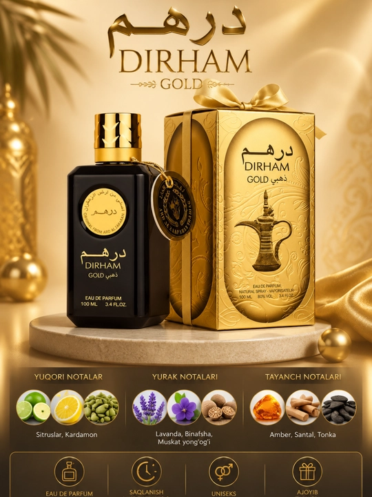 Dirham Gold Ard Al Zaafaran parfyumeriya suvi, unisex, 100 ml - 