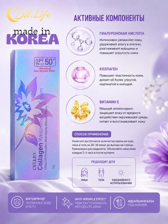Quyosh kremi, to'liq spektrli ultrabinafsha nurlanishidan himoya, qarishga qarshi, 90 SPF