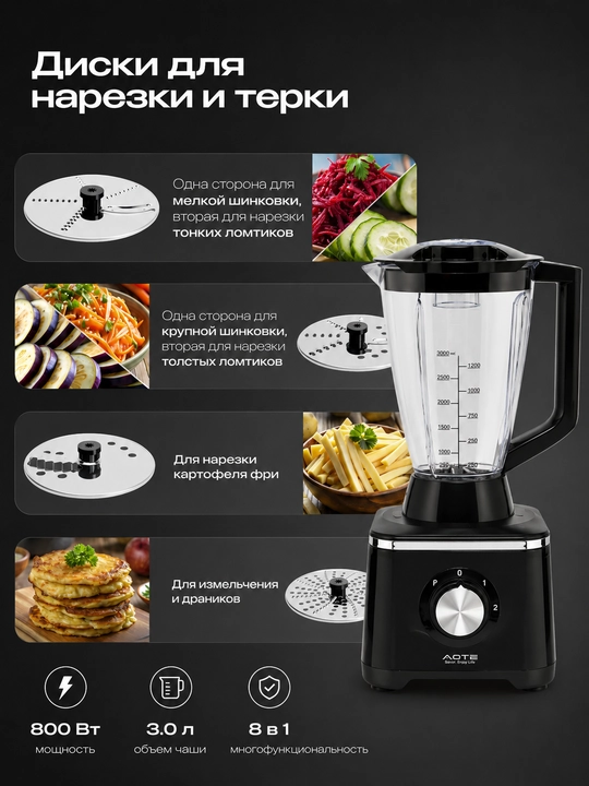 AOTE 4 in 1 Blender To‘plami – Ko‘p Funksiyali Oshxona Blenderi va Maydalagich Xitoy