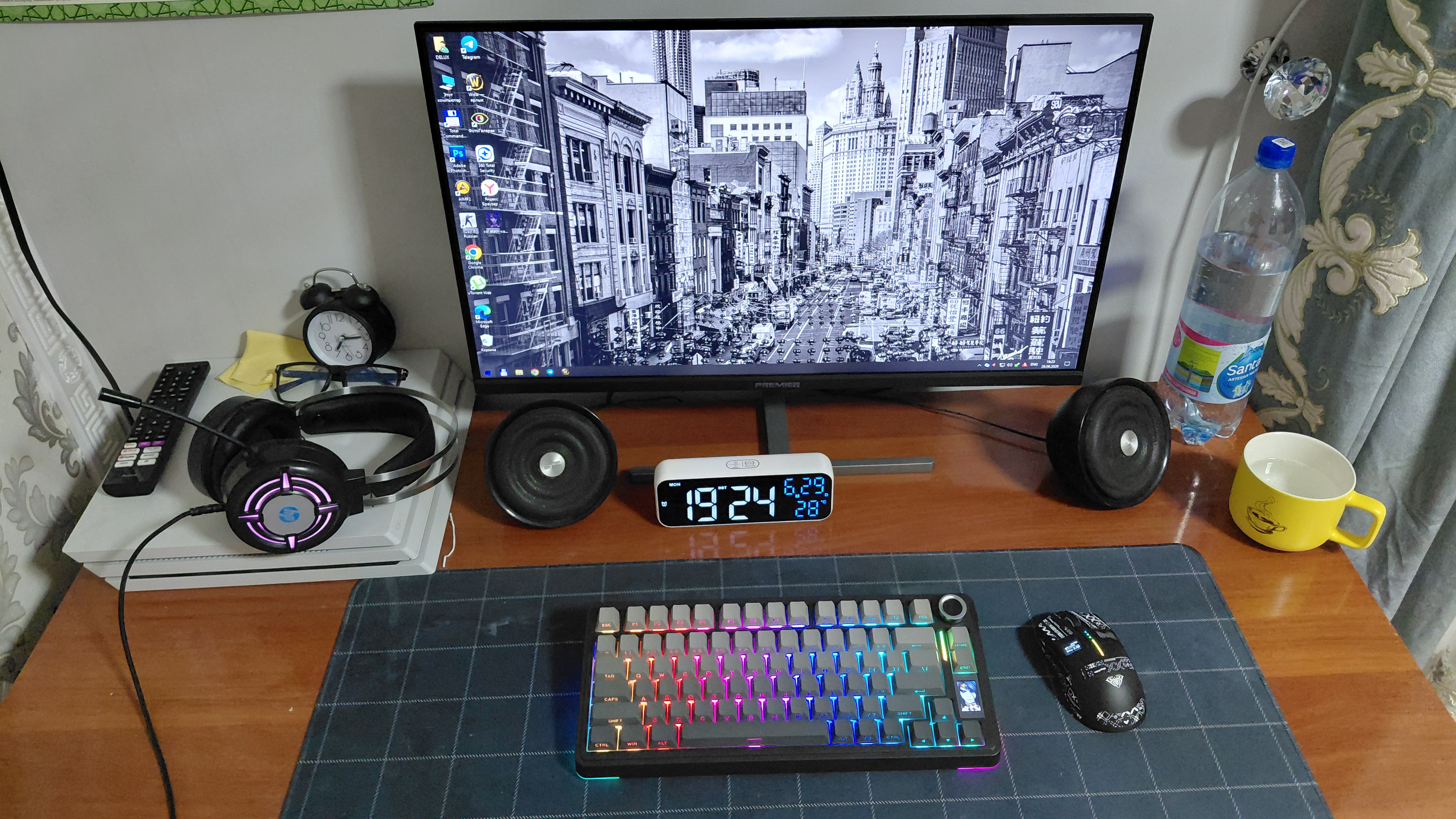 AULA S75 Pro, mexanik klaviatura, RGB yoritish, simsiz, tri-mode, aylantirgichli