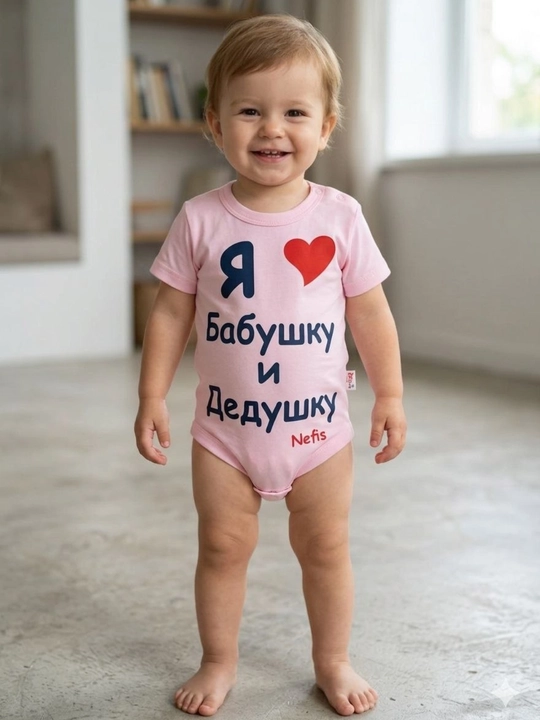 Kichkintoylar uchun paxta tolali kalta yengli bodi - 