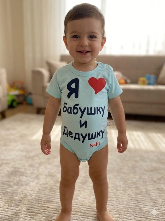 Kichkintoylar uchun paxta tolali kalta yengli bodi - 