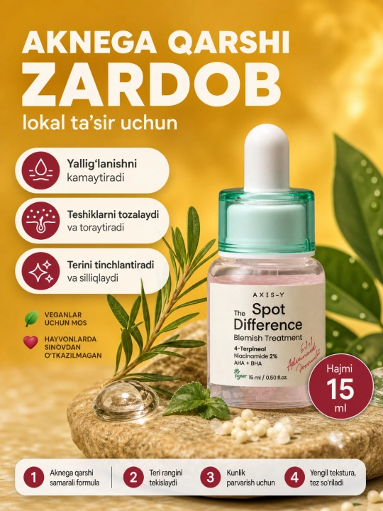 Yuz uchun spot, AXIS-Y, Spot the difference blemish treatment, 15 ml