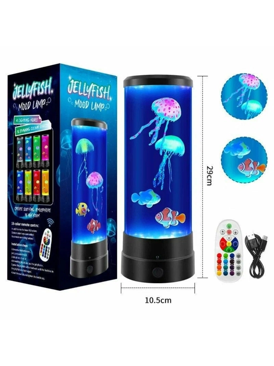 Meduza effektli LED tungi chiroq, dekorativ akvarium lampa, 29 sm