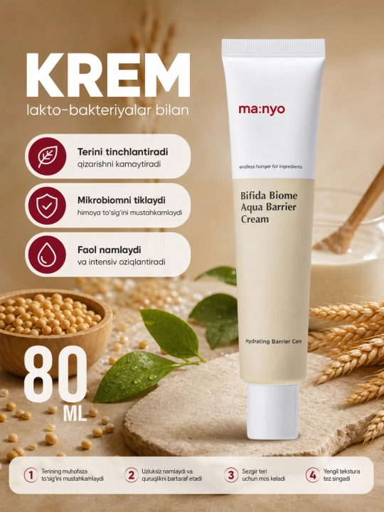 Успокаивающий крем-гель для лица, Manyo, Bifida Biome, 80 мл