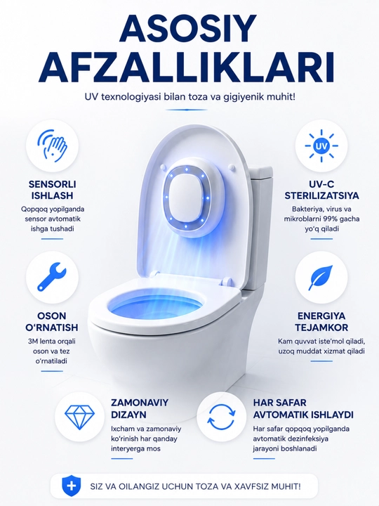 Сенсорный УФ стерилизатор для унитаза