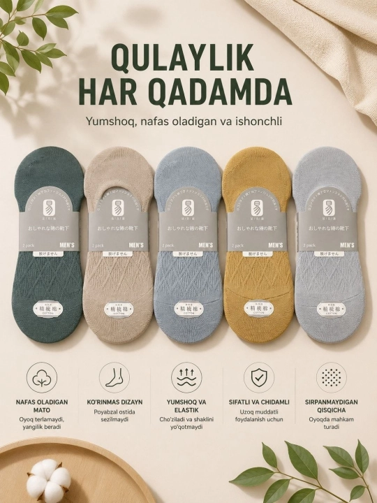 Paypoqlar erkaklar uchun,yozgi kalta,pyatkilar,41-43oʻlchamda toʻplamda 5,2 dona