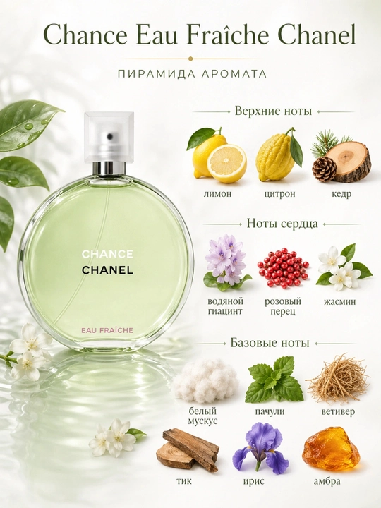 CHANEL Chance Eau Fraîche 100 ml — Ayollar uchun nafis gulli-sitrus atiri