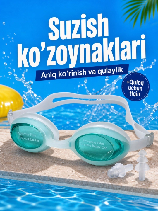 Suzish uchun ko‘zoynaklar, suv sporti turlari uchun berushli - 