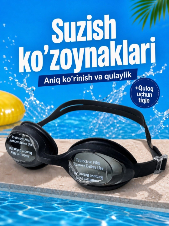 Suzish uchun ko‘zoynaklar, suv sporti turlari uchun berushli - 