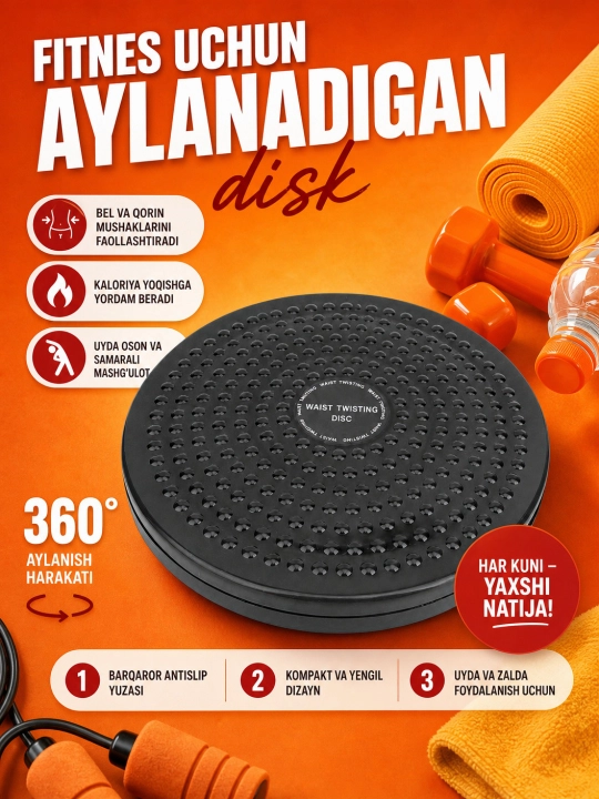 Bel aylantirish diski qorin va bel mashqlari uchun uyda fitness trenajyori - 