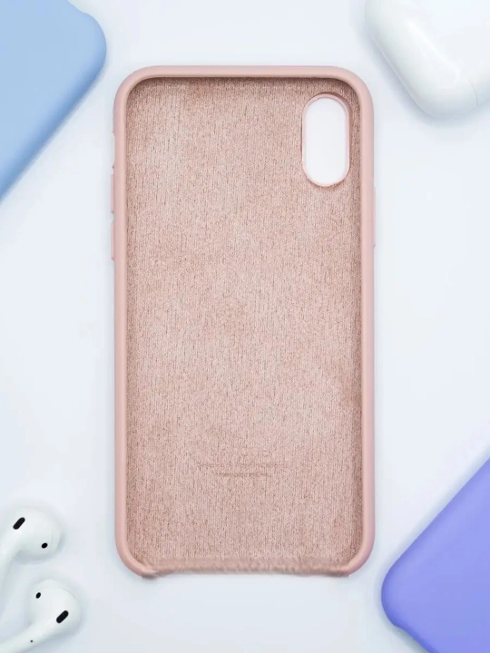 IPhone X, XS dan 17 Pro Max gacha logotipi tushirilgan silikon g‘ilof, 1.5 mm bortik
