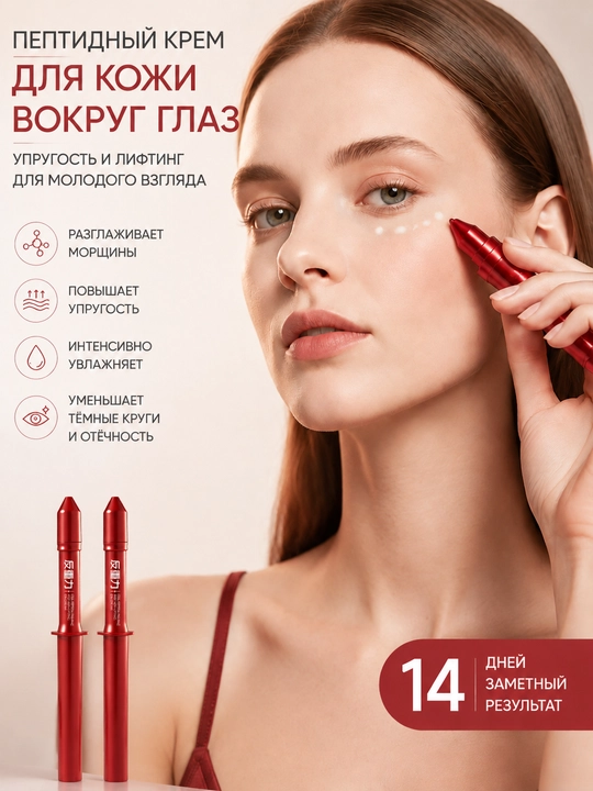 Крем для глаз OUHR с клеточными пептидами для лифтинга и разглаживания морщин