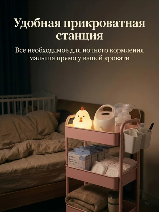 Этажерка на колесиках узкая — 3-ярусная тележка для хранения в детскую и кухню