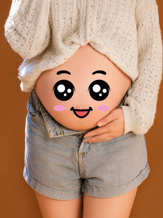 Декоративные стикеры на живот для беременных, для фотосессии Baby Bump Sticker, 2 шт - 