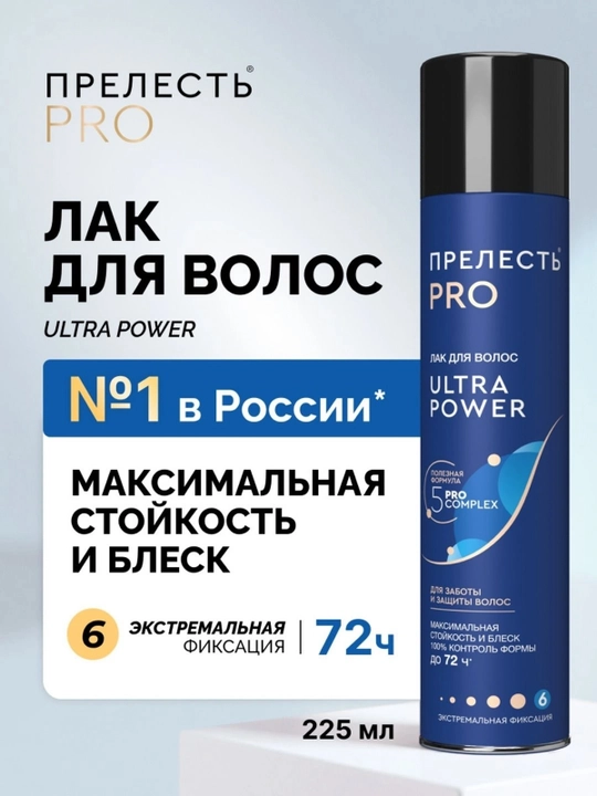 ПРЕЛЕСТЬ Professional Лак для волос Ultra Power, 300 мл