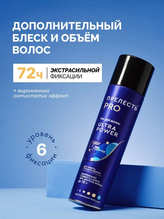 ПРЕЛЕСТЬ Professional Лак для волос Ultra Power, 300 мл