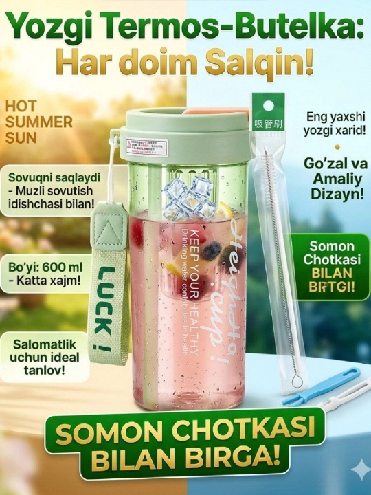 Yozgi  termos – sovuq suv va ichimliklar uchun, sayohat va piknikga