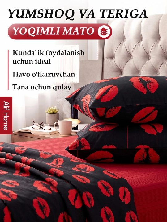 Choyshablar to'plami 3 tasi 1 da, ko'rpa va yostiq jildlari, prostiniya bilan