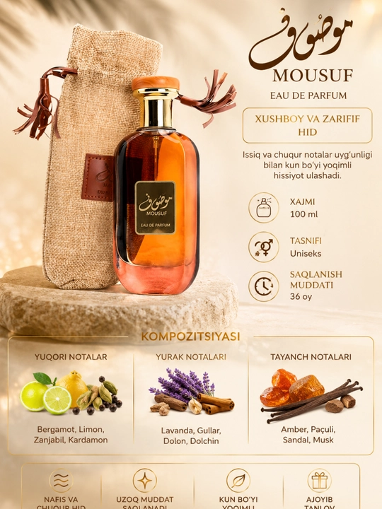 Mousuf Ard Al Zaafaran parfyumeriya suvi, unisex, 100 ml