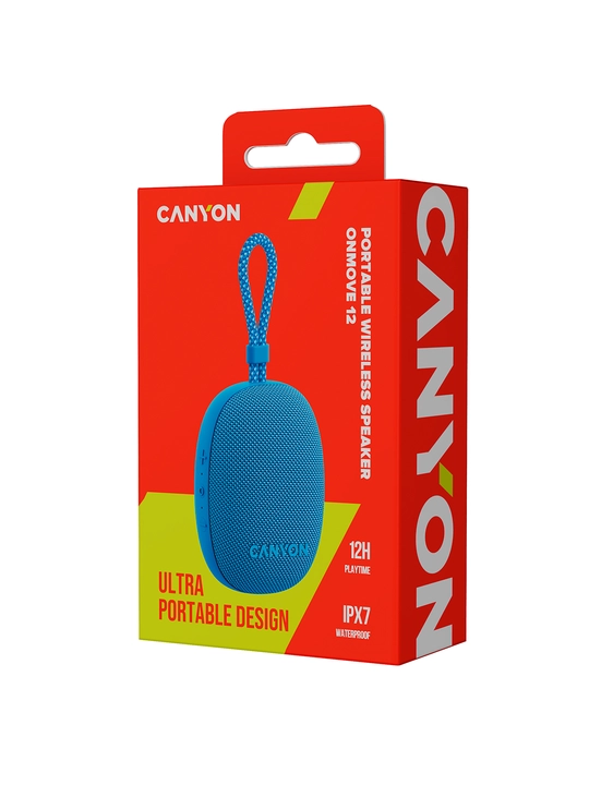 Portativ simsiz bluetooth kolonkasi Canyon OnMove 12, TWS va IPX7 suvdan himoyali