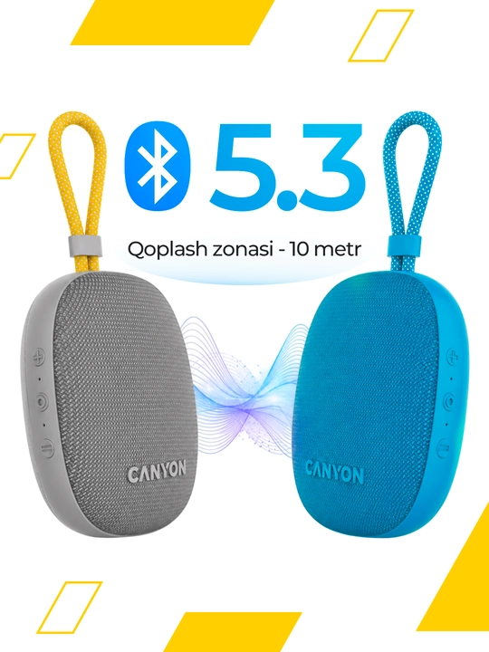 Portativ simsiz bluetooth kolonkasi Canyon OnMove 12, TWS va IPX7 suvdan himoyali