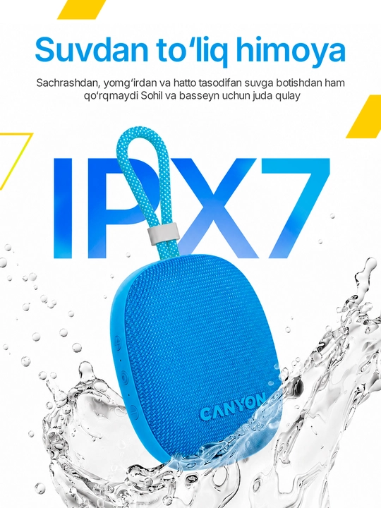 Portativ simsiz bluetooth kolonkasi Canyon OnMove 12, TWS va IPX7 suvdan himoyali