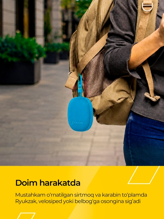 Portativ simsiz bluetooth kolonkasi Canyon OnMove 12, TWS va IPX7 suvdan himoyali