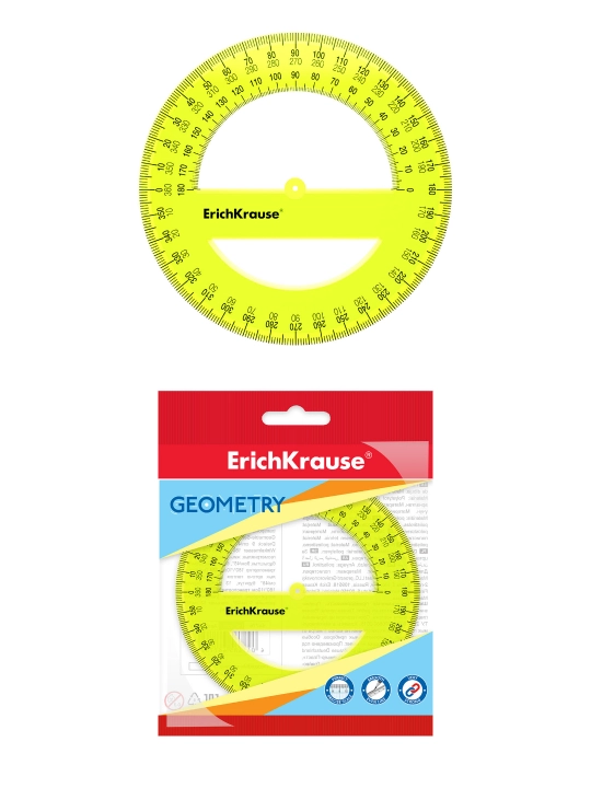 Plastik transportyor ErichKrause Neon 12 sm. Sariq - 