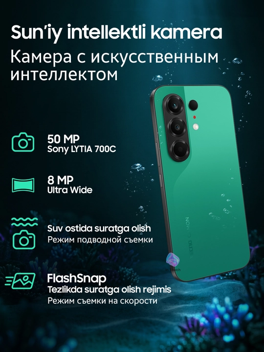 TECNO CAMON 50 va 50 Pro kamerali smartfoni, 8/256 GB, AMOLED 144 Hz