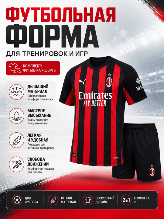 Turli jamoalar uslubidagi futbol formasi, o‘yin va mashg‘ulot uchun komplekt - 