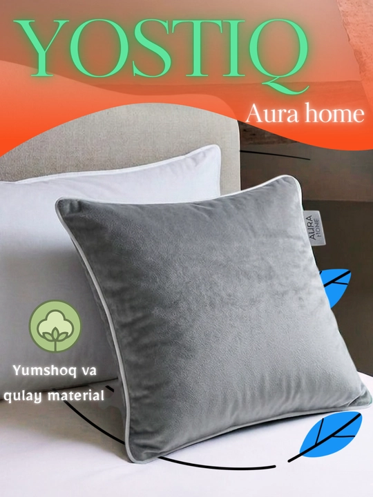 Dekorativ yostiq jildi, yumshoq matoli, 40x40 - 