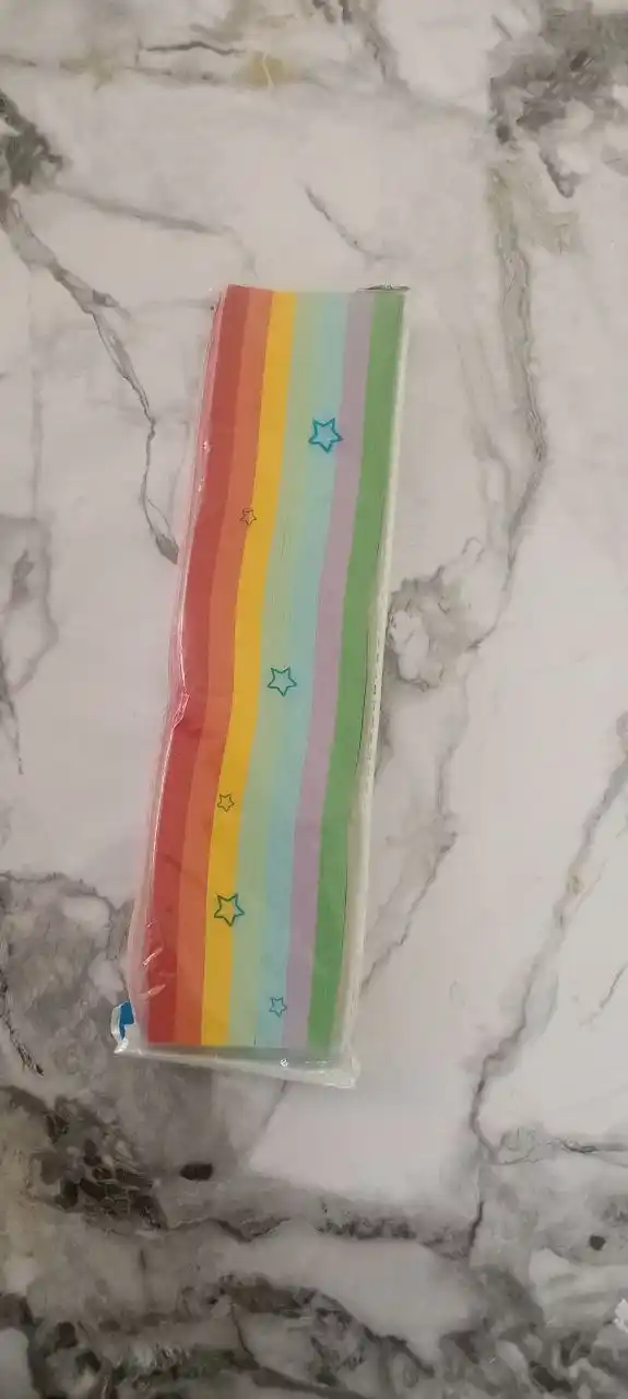 Rangli chiziqli kvilling qog'ozlari, 3D yulduzcha, origami