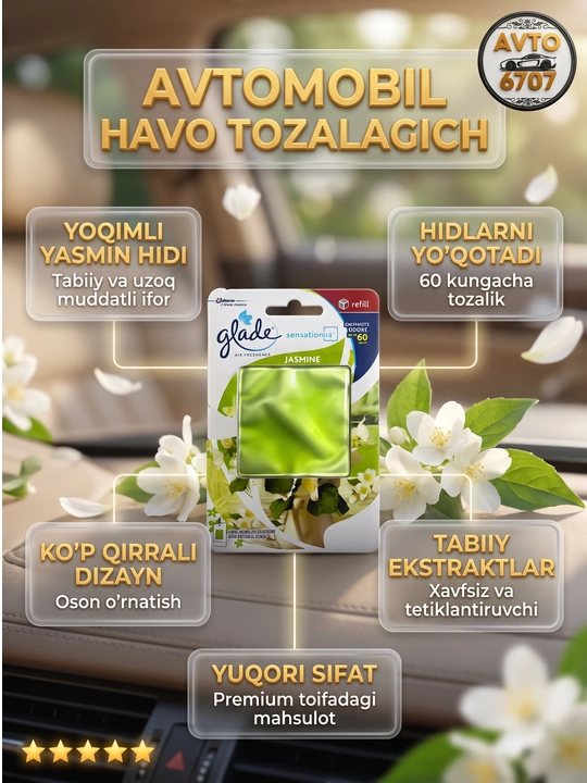 Glade Sensations avto va uy uchun gel aromatizator, 60 kunlik ifor