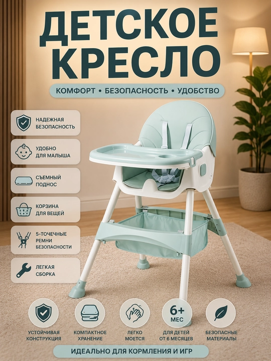 Стульчик для кормления, детский стул для кормления столик - 