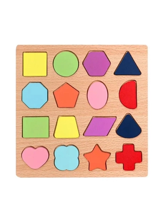 Montessori uslubidagi yog‘ochli rivojlantiruvchi boshqotirma — 5 xil model 20×20 cm - 