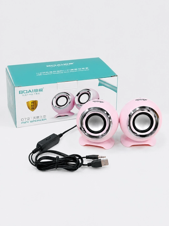 USB Kolonkalari BOAI 2.0 Stereo 6W Kompyuter va Noutbuk uchun AUX 3.5 mm Mini Speaker - 